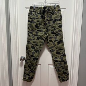 Divided Green and Gray Camouflage Pants